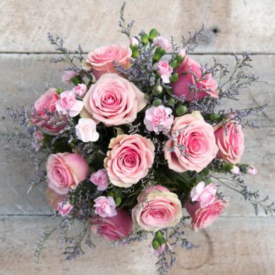 compact beautiful pink floral bouquet